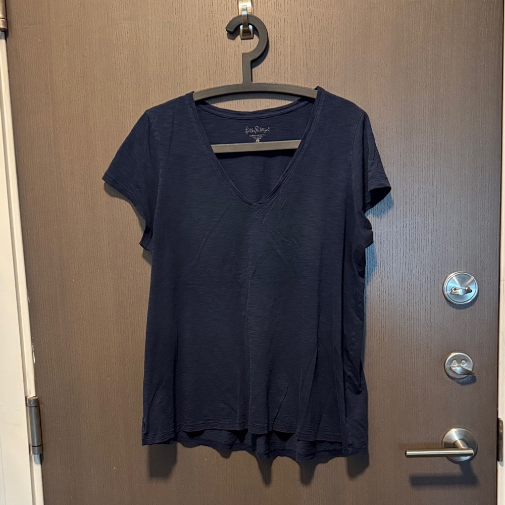Lilly Pulitzer Navy Short Sleeve V-Neck Tee